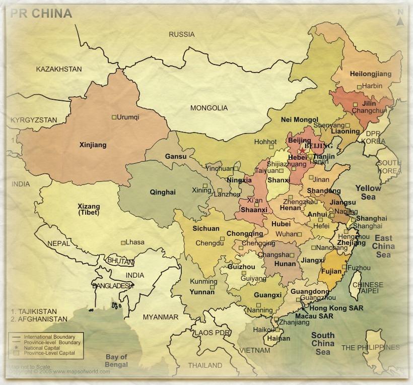 namasTèy Le Vie del Tè - Mappa Cina